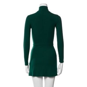 Reformation Green Turtleneck Mock Neck Dress
